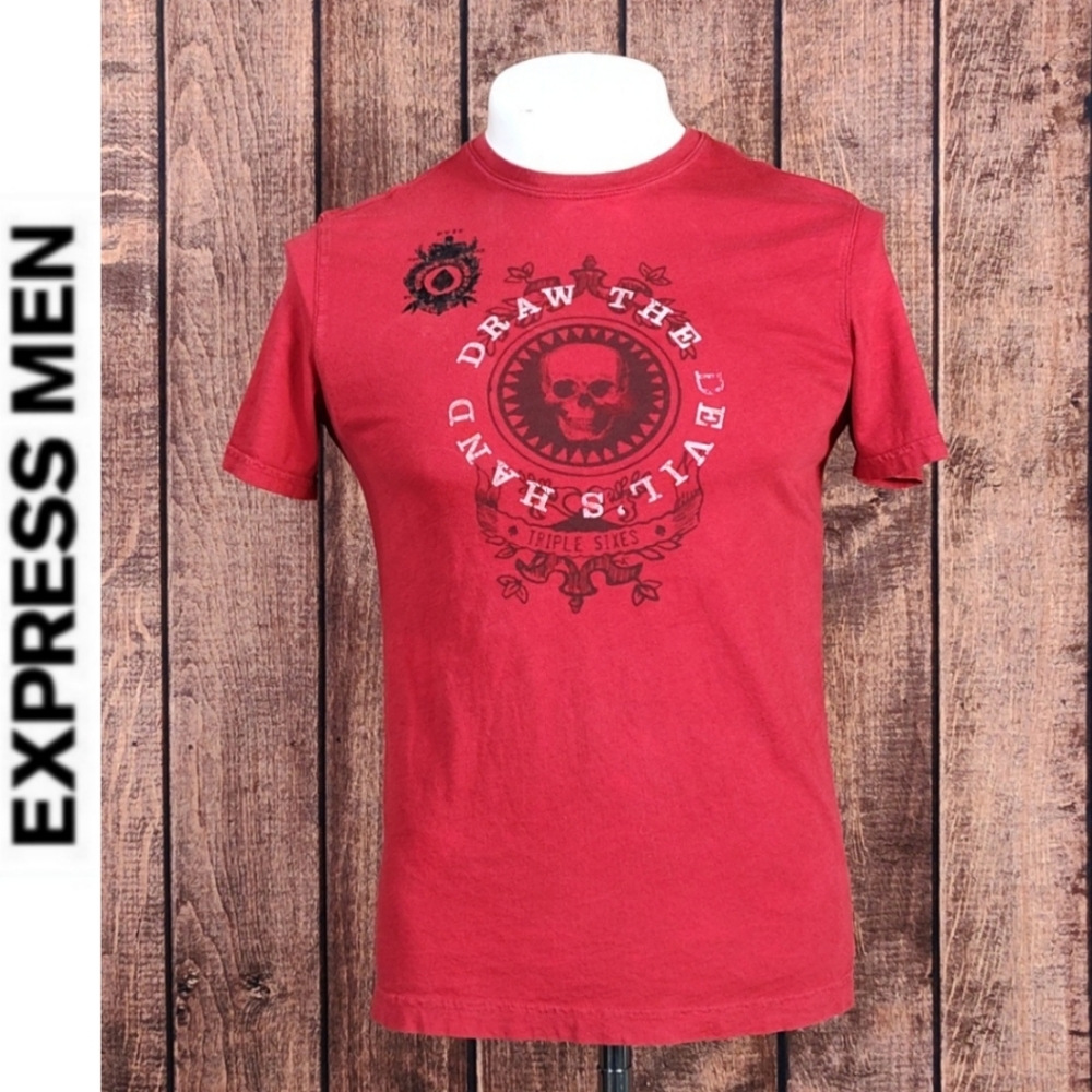Rare Devils Hand Triple Sixes Skull T Shirt